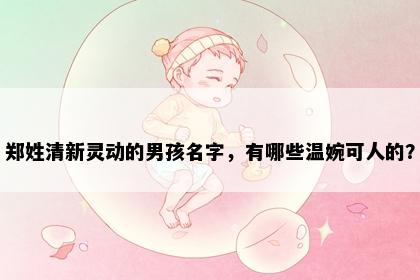 郑姓清新灵动的男孩名字，有哪些温婉可人的？